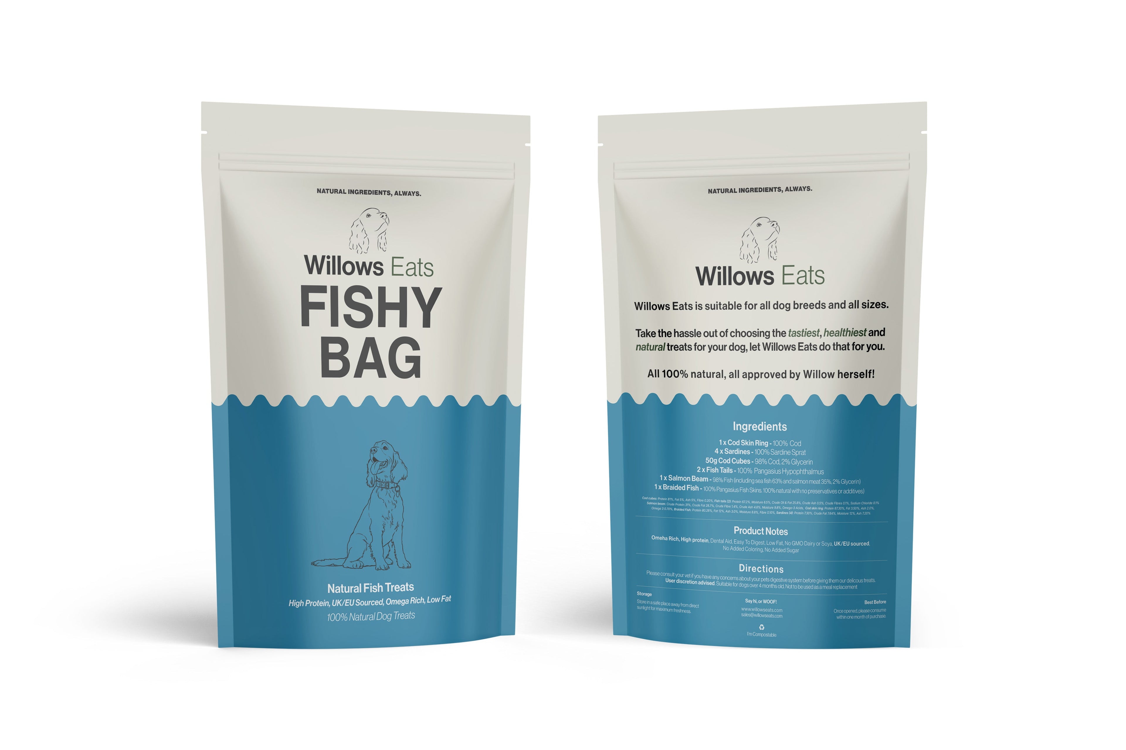 Fishy Bag — Natural Mixed Fish Dog Treats by Willows Eats